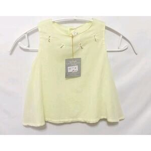 Berlingot Toddler Dress 1-2 Years Flower Chartreuse made in France Easter Summer